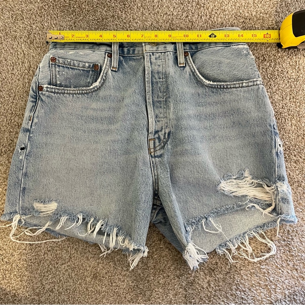 AGOLDE high rise button fly shorts
